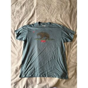 Levis Mens Graphic T-Shirt Gray Heather California Bear Logo Crew Neck Size L